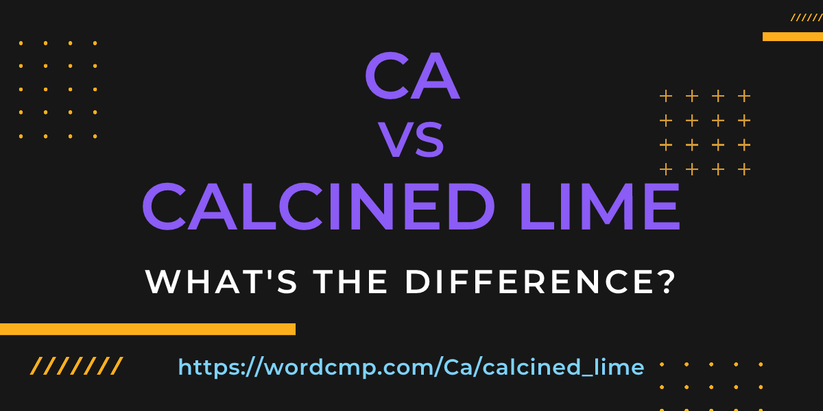 Difference between Ca and calcined lime