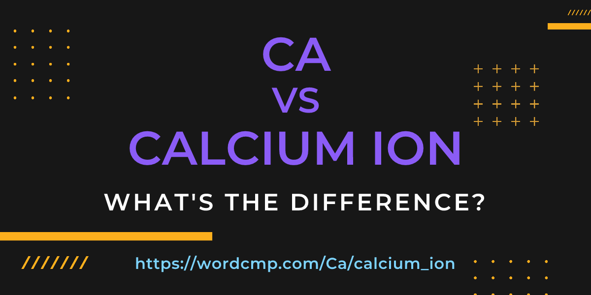 Difference between Ca and calcium ion