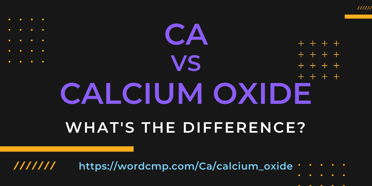 Difference between Ca and calcium oxide