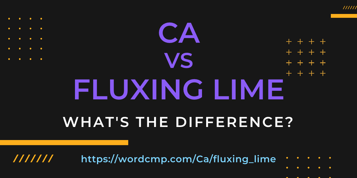 Difference between Ca and fluxing lime