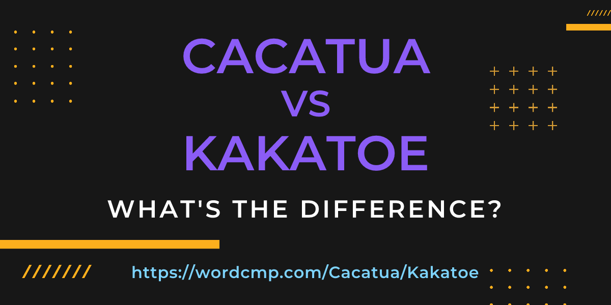 Difference between Cacatua and Kakatoe