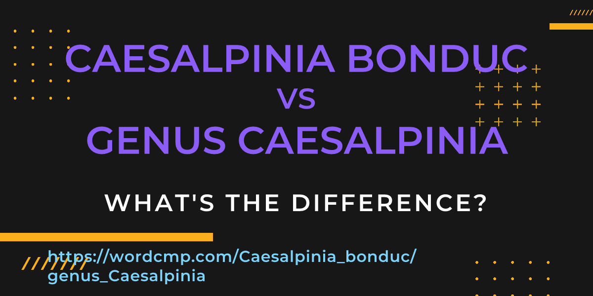 Difference between Caesalpinia bonduc and genus Caesalpinia