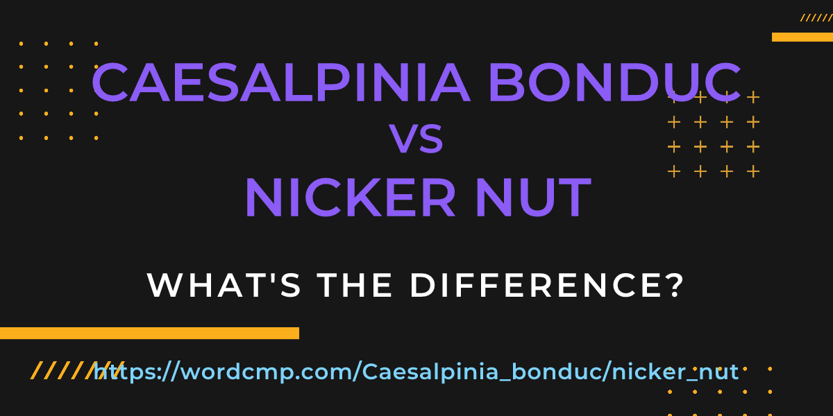 Difference between Caesalpinia bonduc and nicker nut