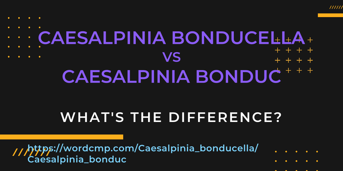 Difference between Caesalpinia bonducella and Caesalpinia bonduc