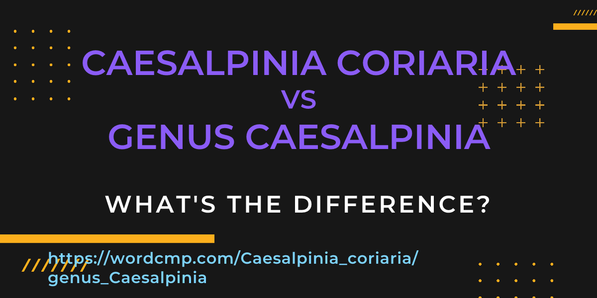 Difference between Caesalpinia coriaria and genus Caesalpinia