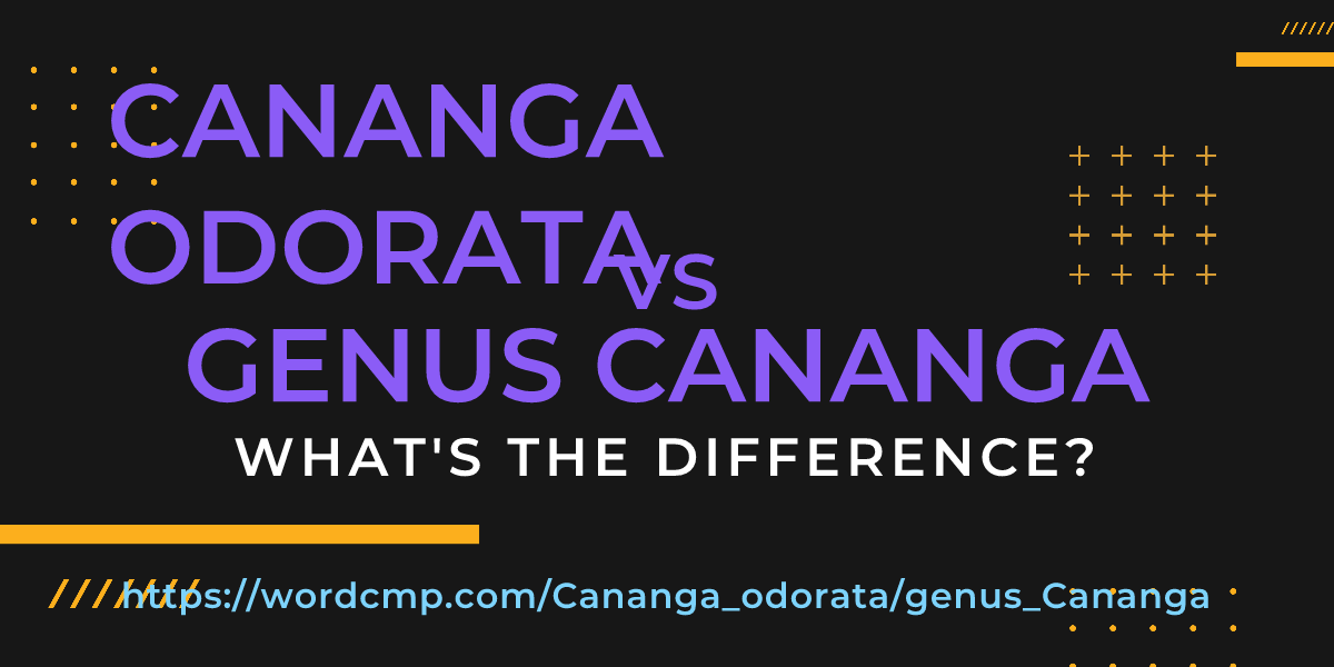 Difference between Cananga odorata and genus Cananga