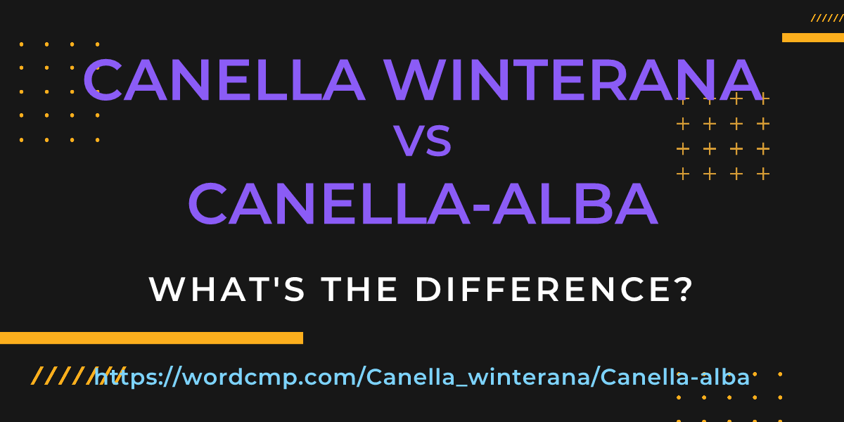 Difference between Canella winterana and Canella-alba