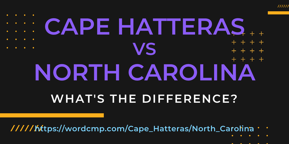 Difference between Cape Hatteras and North Carolina