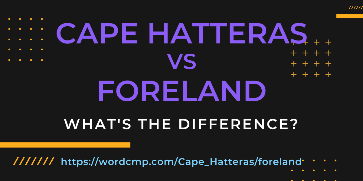 Difference between Cape Hatteras and foreland