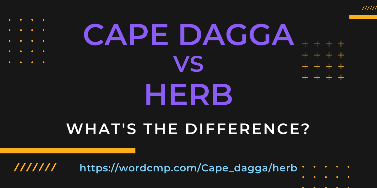 Difference between Cape dagga and herb