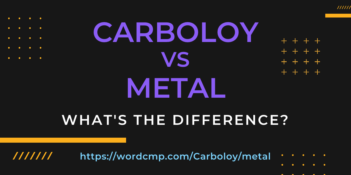 Difference between Carboloy and metal