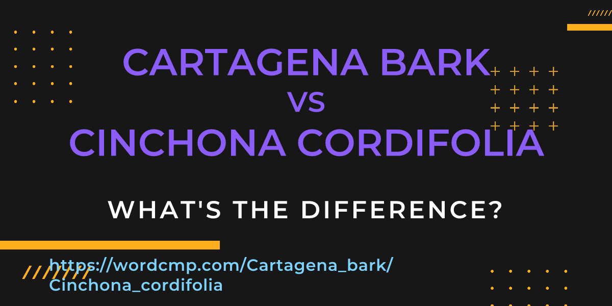 Difference between Cartagena bark and Cinchona cordifolia