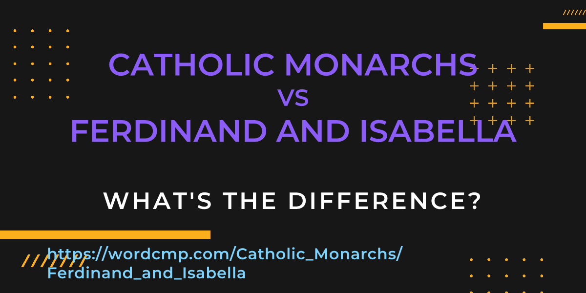 Difference between Catholic Monarchs and Ferdinand and Isabella