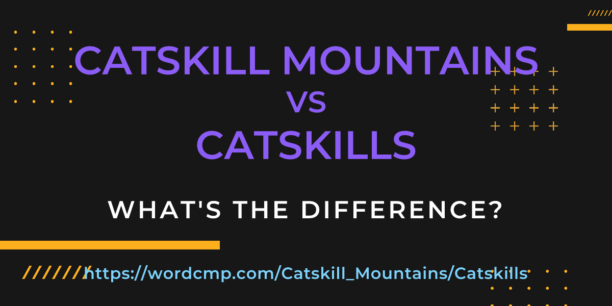 Difference between Catskill Mountains and Catskills