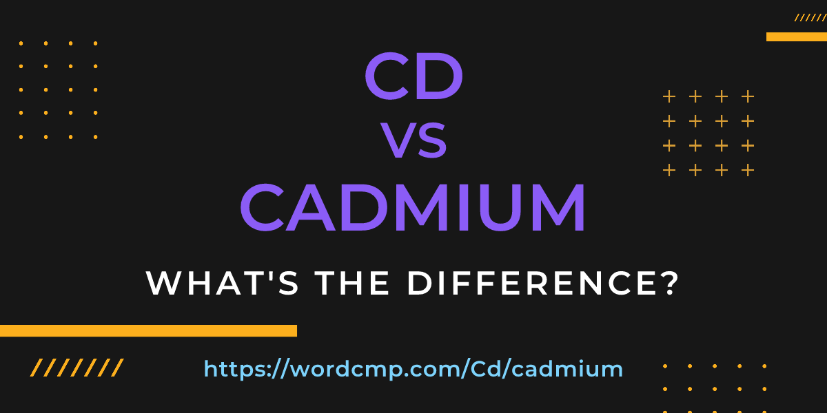Difference between Cd and cadmium