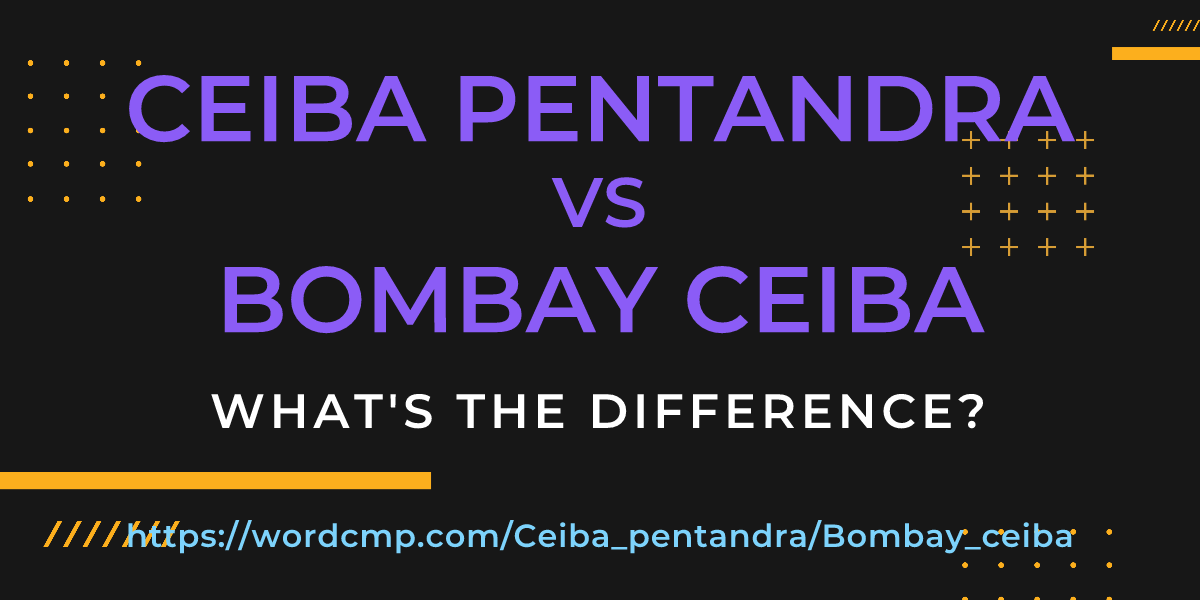 Difference between Ceiba pentandra and Bombay ceiba
