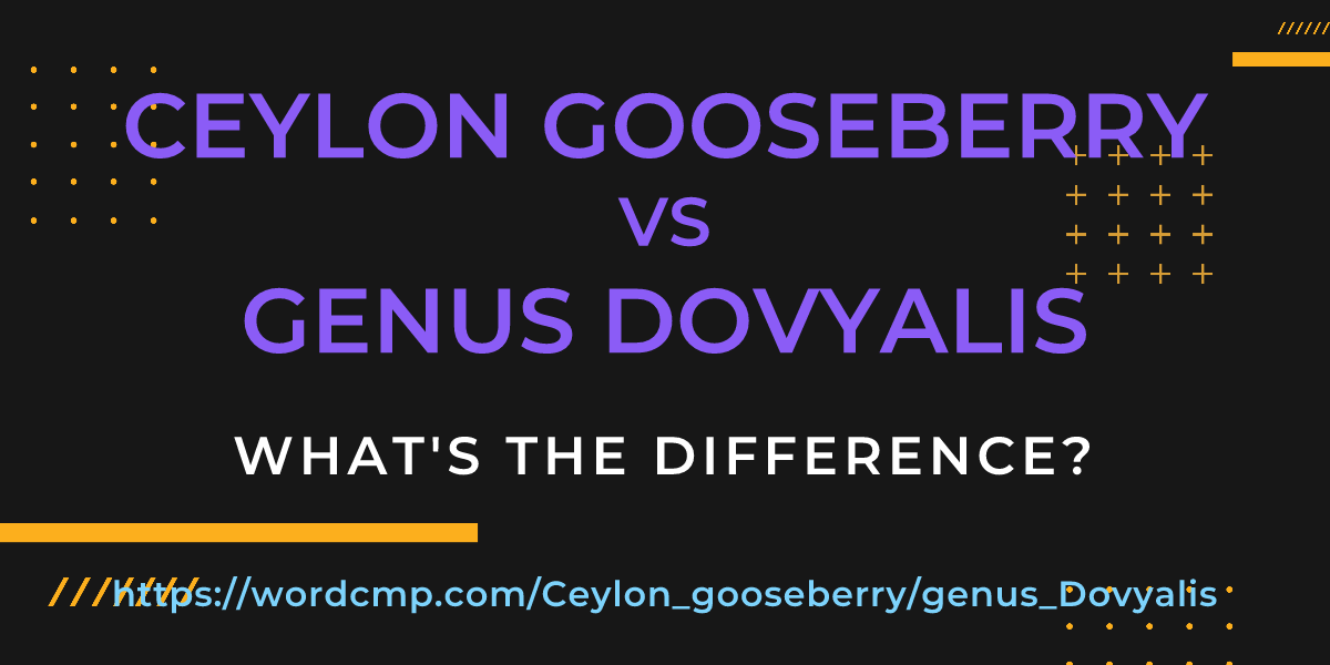 Difference between Ceylon gooseberry and genus Dovyalis