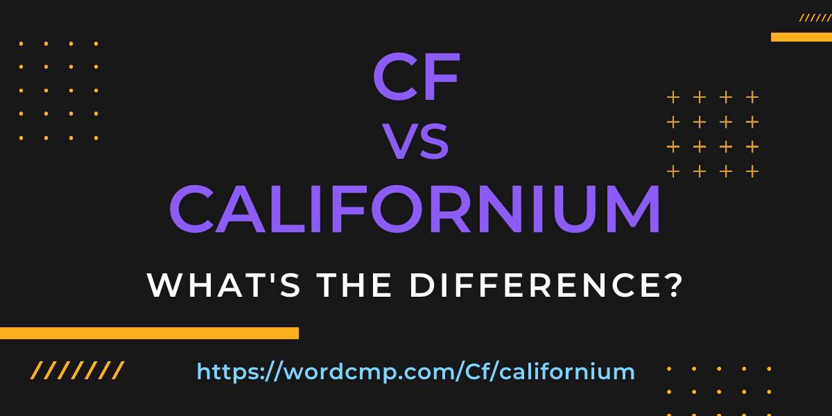 Difference between Cf and californium