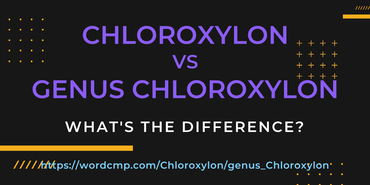 Difference between Chloroxylon and genus Chloroxylon