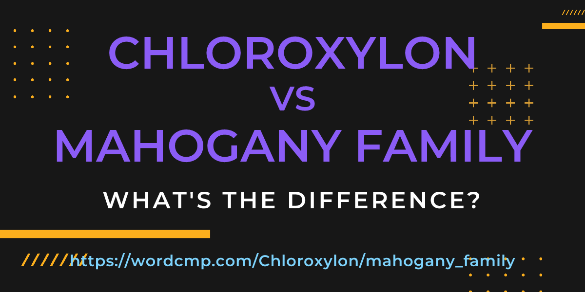 Difference between Chloroxylon and mahogany family