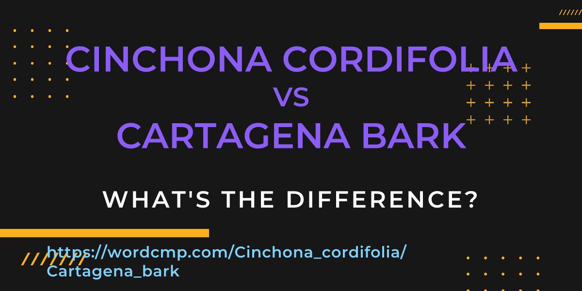 Difference between Cinchona cordifolia and Cartagena bark