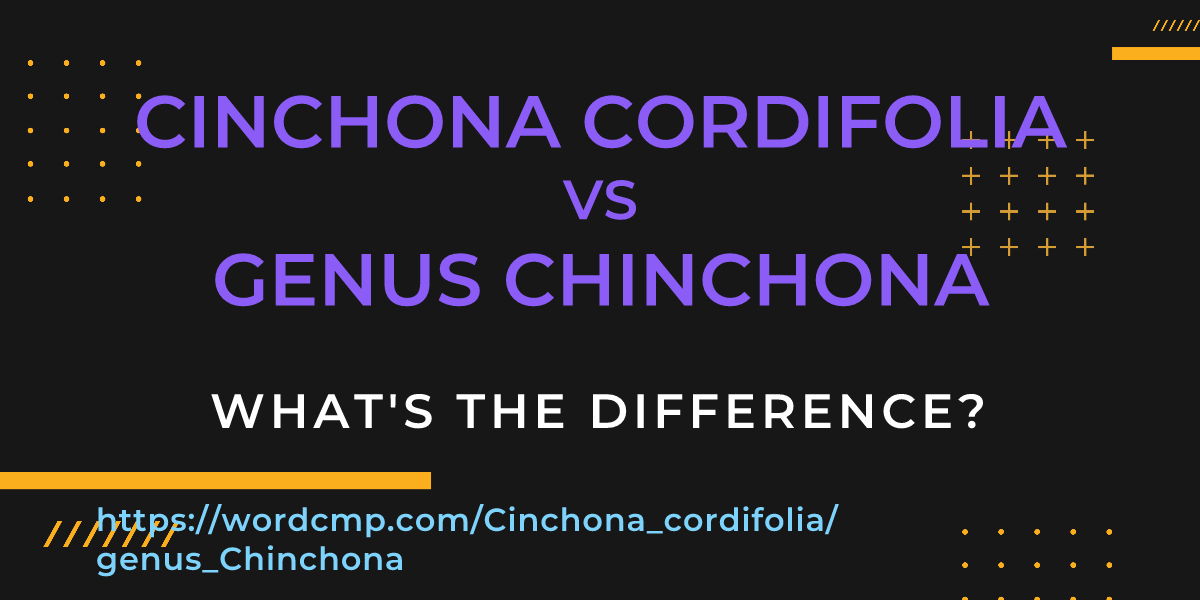 Difference between Cinchona cordifolia and genus Chinchona