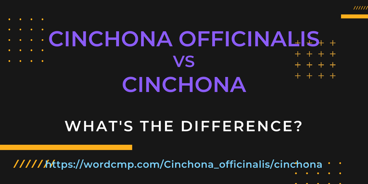 Difference between Cinchona officinalis and cinchona