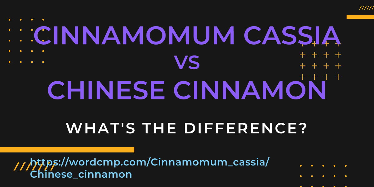 Difference between Cinnamomum cassia and Chinese cinnamon