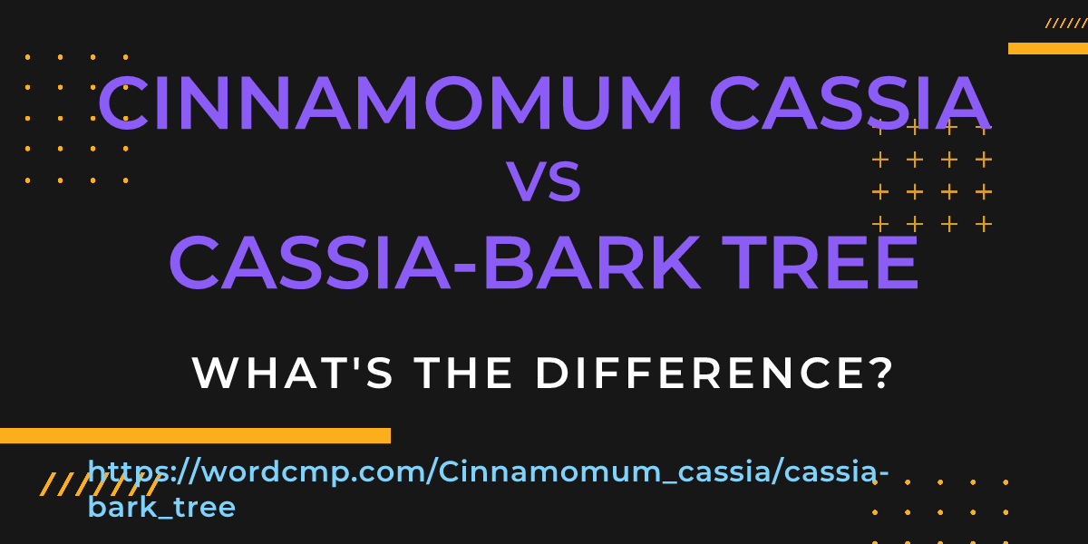 Difference between Cinnamomum cassia and cassia-bark tree