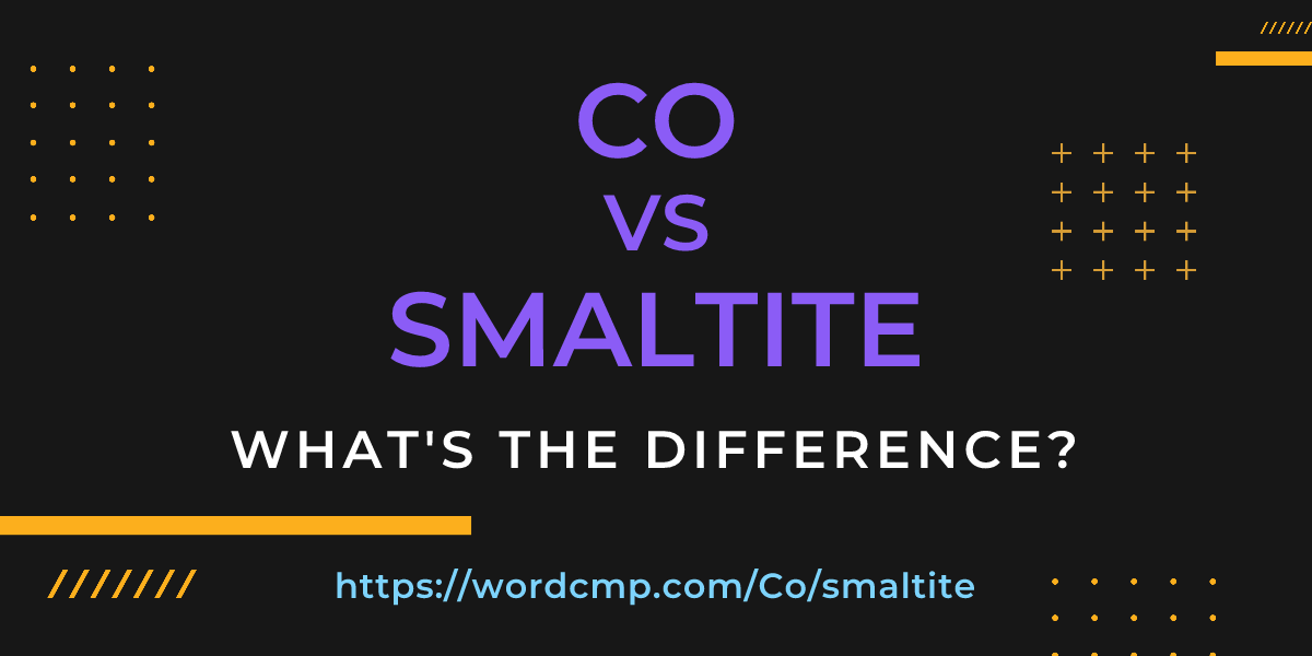 Difference between Co and smaltite