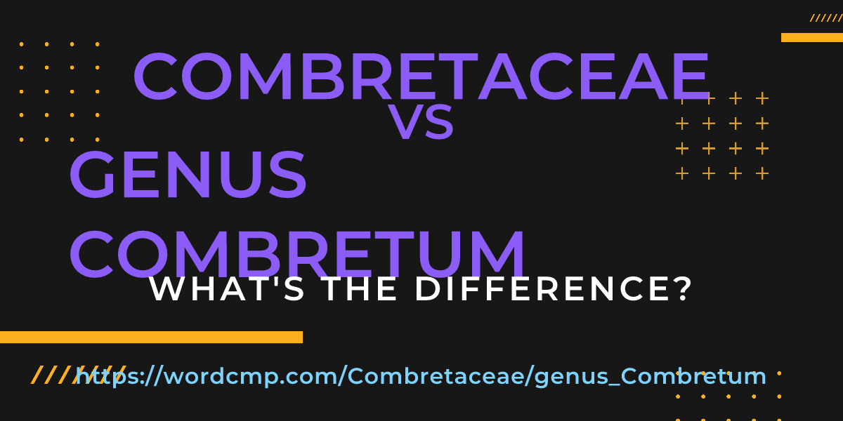 Difference between Combretaceae and genus Combretum