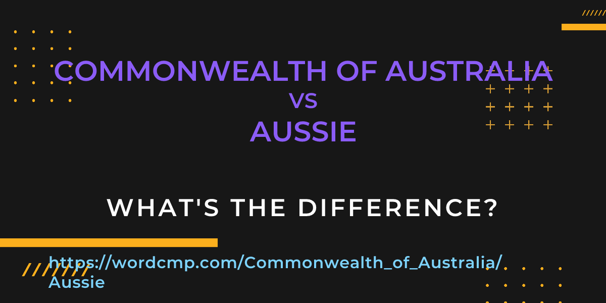 Difference between Commonwealth of Australia and Aussie