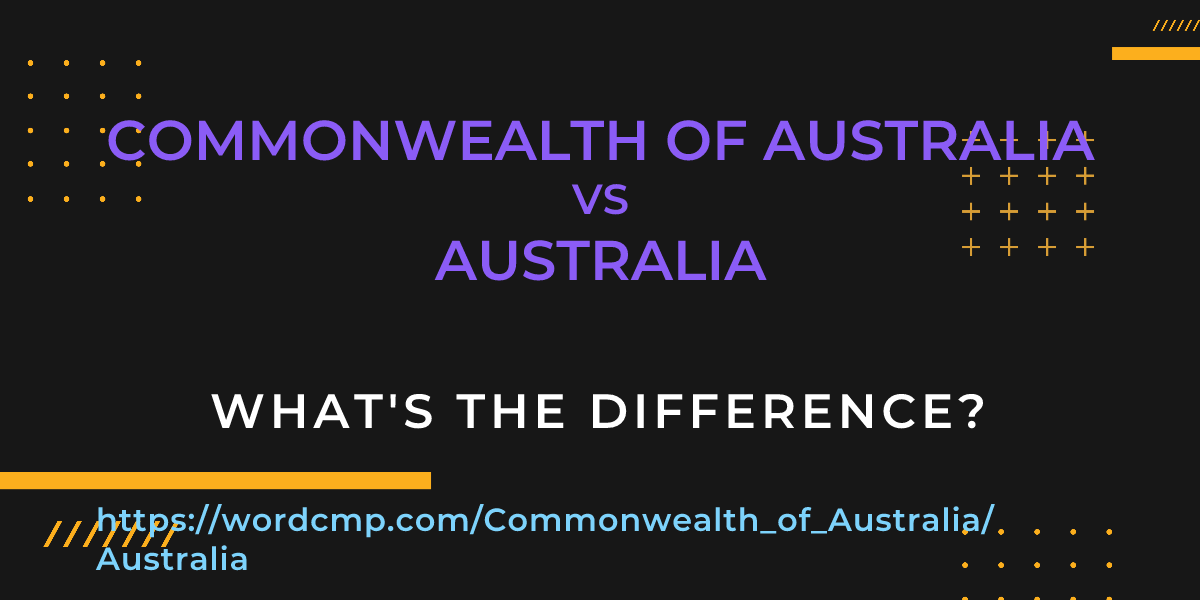 Difference between Commonwealth of Australia and Australia