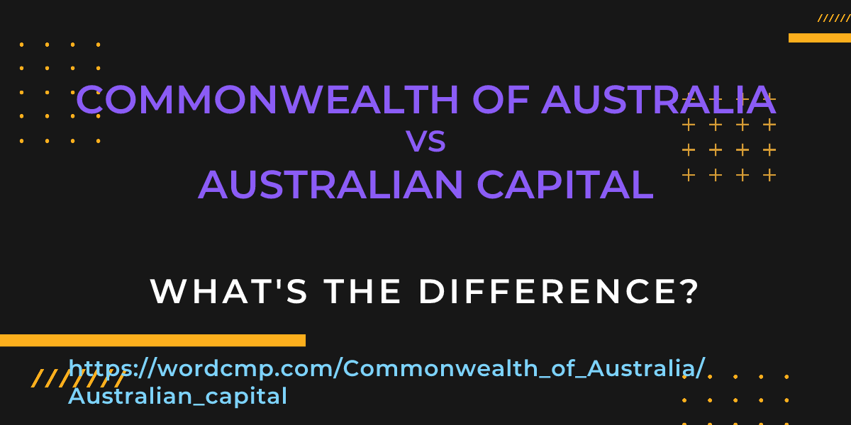 Difference between Commonwealth of Australia and Australian capital