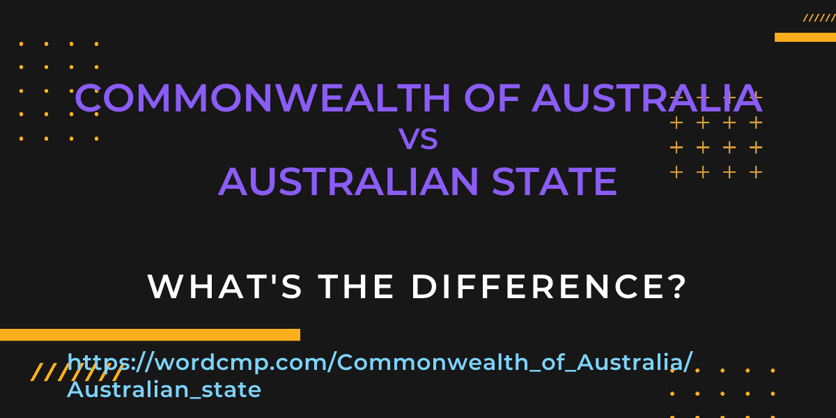 Difference between Commonwealth of Australia and Australian state