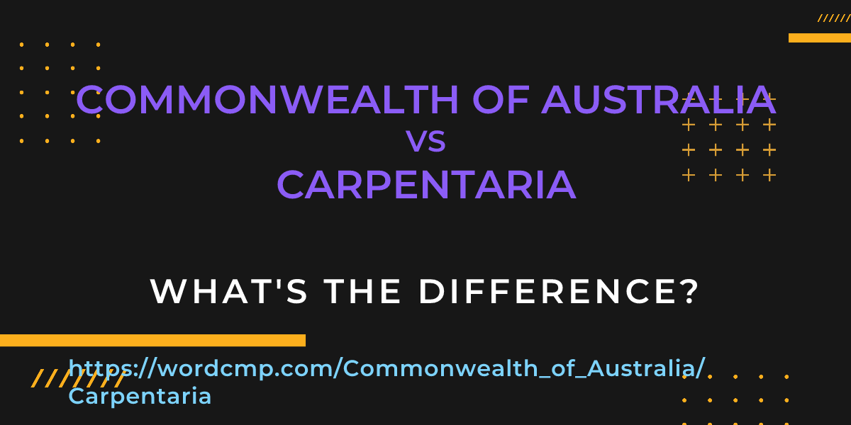 Difference between Commonwealth of Australia and Carpentaria