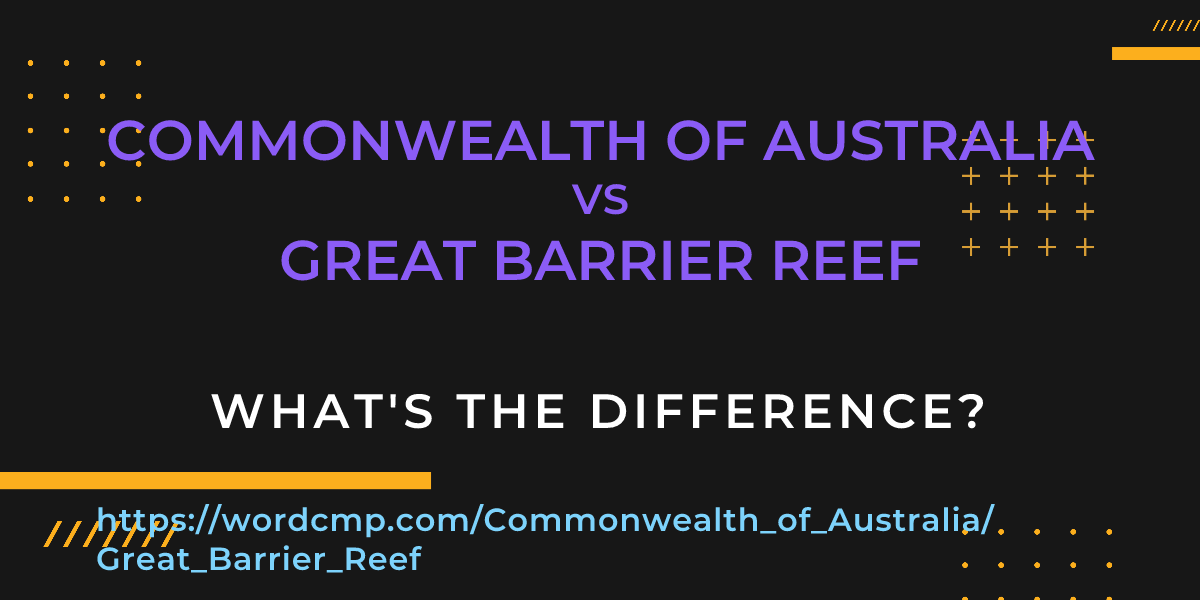 Difference between Commonwealth of Australia and Great Barrier Reef