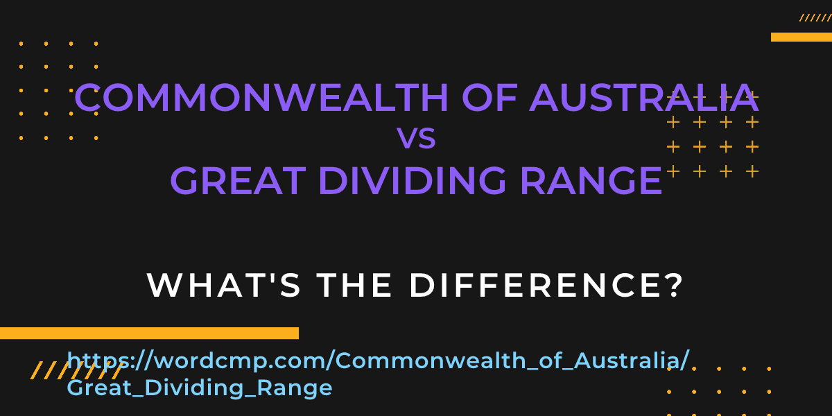 Difference between Commonwealth of Australia and Great Dividing Range