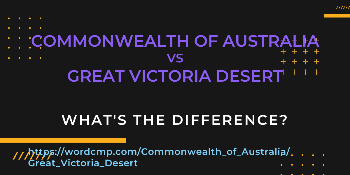 Difference between Commonwealth of Australia and Great Victoria Desert