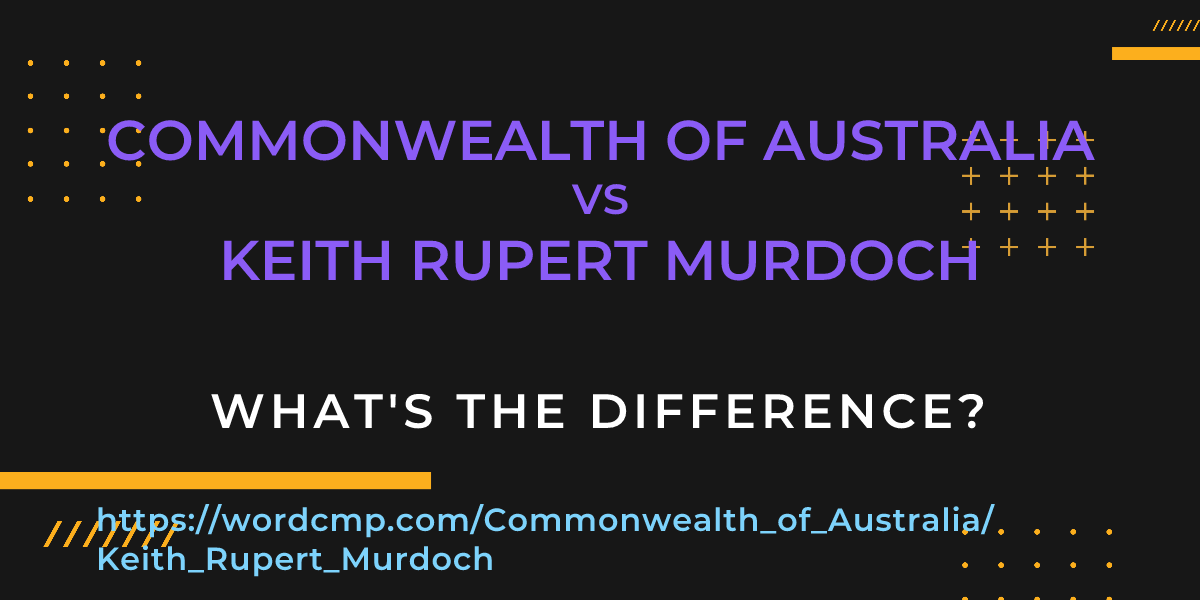 Difference between Commonwealth of Australia and Keith Rupert Murdoch