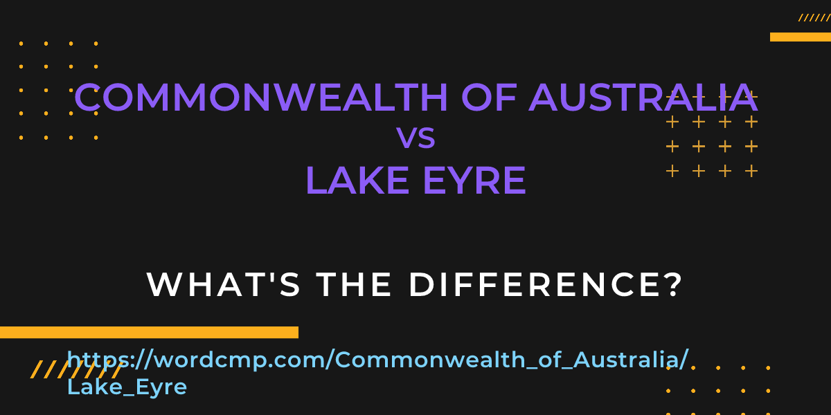 Difference between Commonwealth of Australia and Lake Eyre