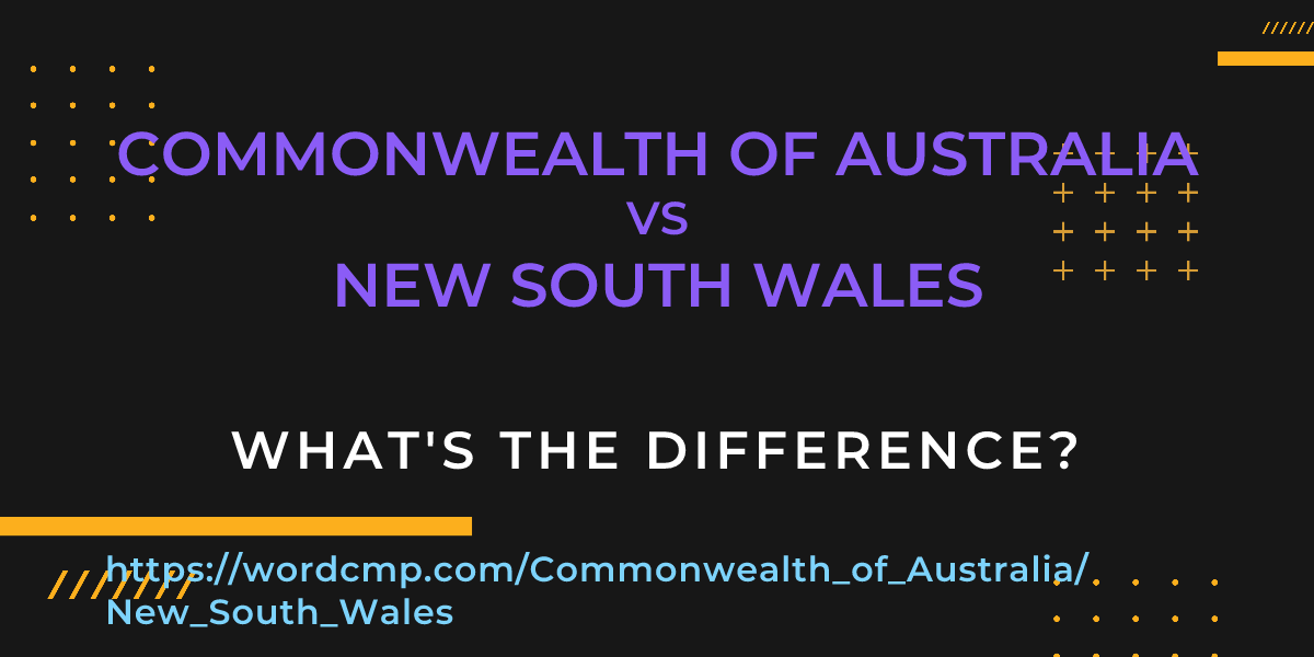 Difference between Commonwealth of Australia and New South Wales