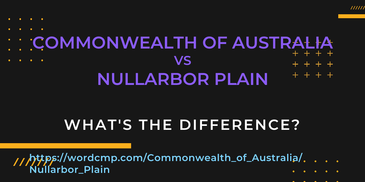Difference between Commonwealth of Australia and Nullarbor Plain