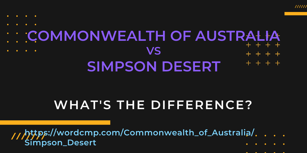 Difference between Commonwealth of Australia and Simpson Desert