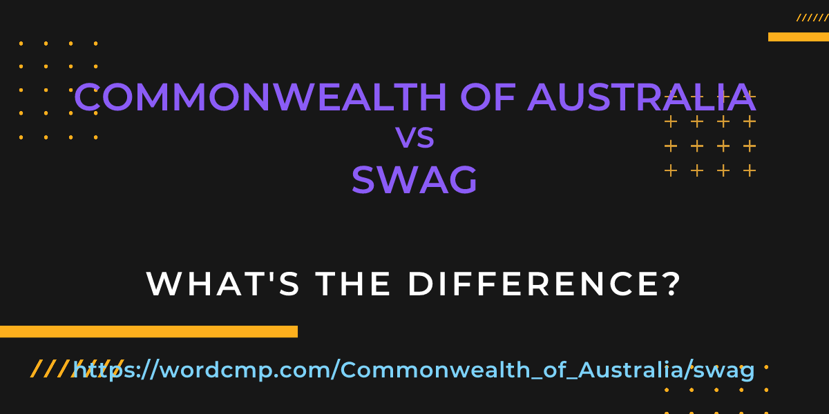 Difference between Commonwealth of Australia and swag