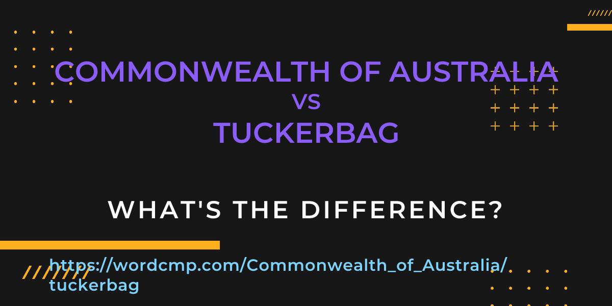 Difference between Commonwealth of Australia and tuckerbag
