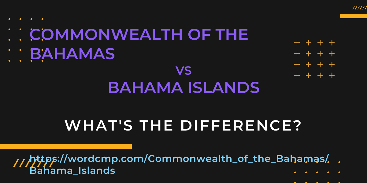 Difference between Commonwealth of the Bahamas and Bahama Islands