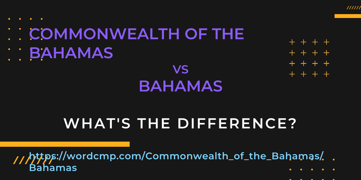 Difference between Commonwealth of the Bahamas and Bahamas