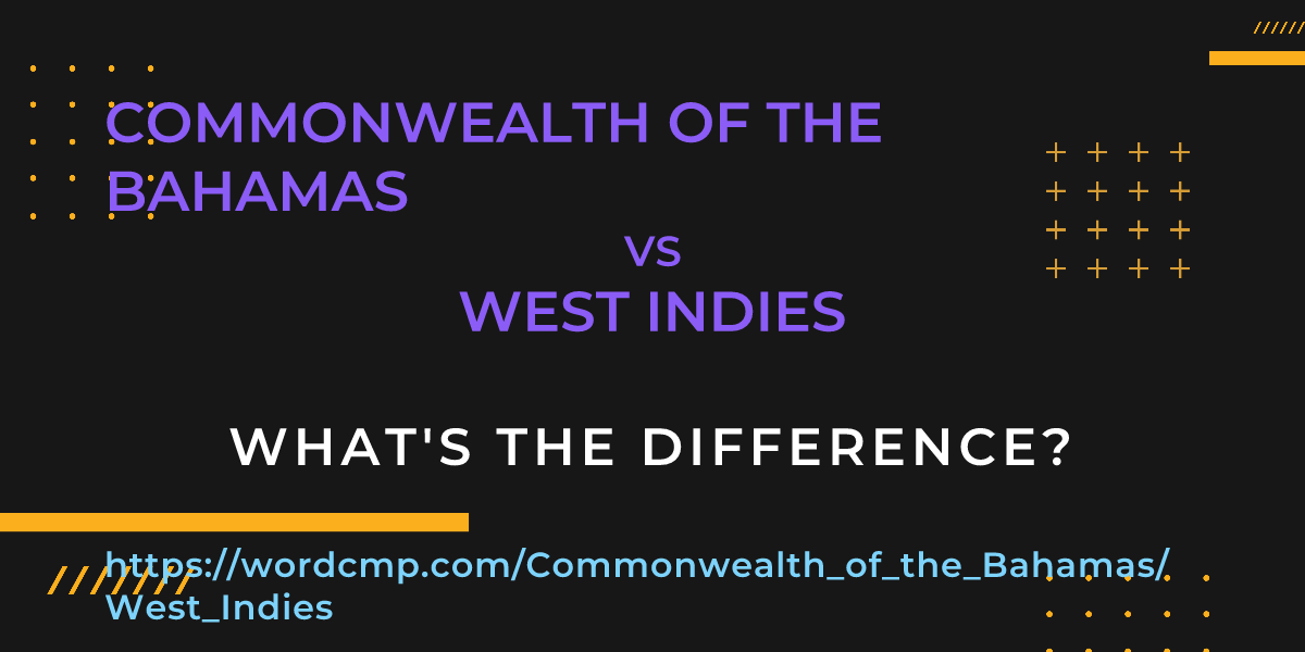 Difference between Commonwealth of the Bahamas and West Indies