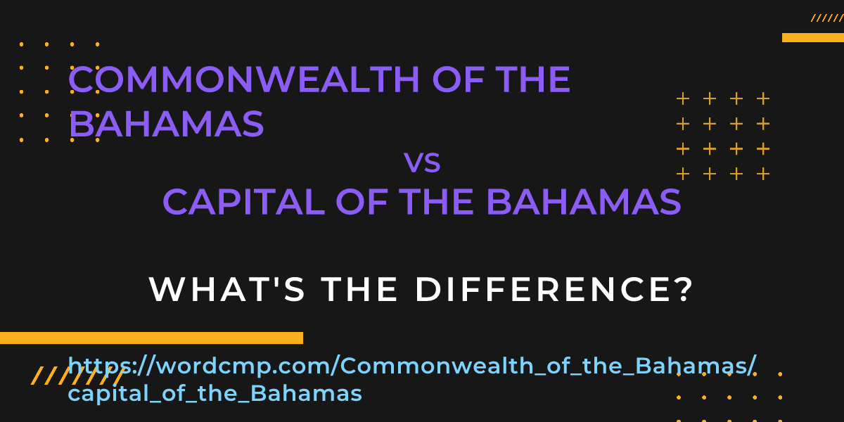 Difference between Commonwealth of the Bahamas and capital of the Bahamas